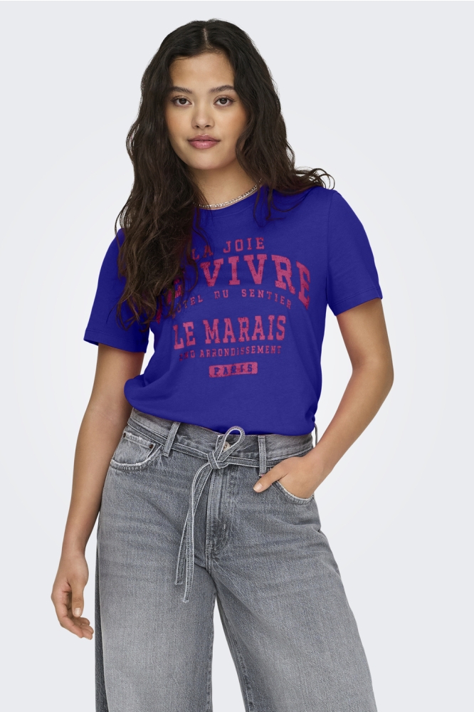 ONLREGINA SS REG TEE CS JRS 15319748 Clematis Blue/De vivre